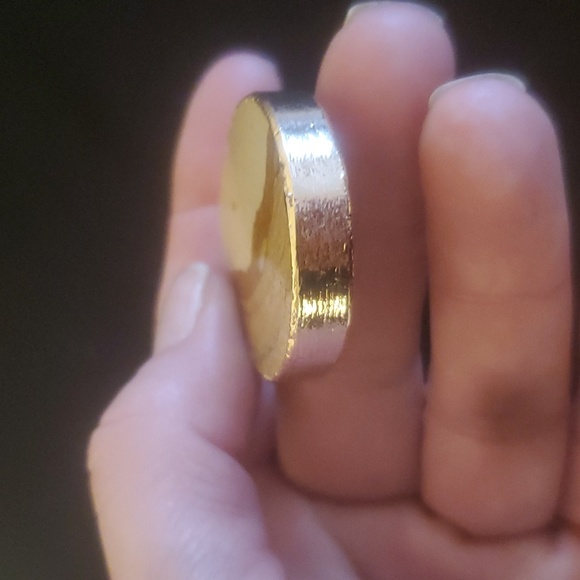 New Gold Wrapped Slice Picture Jasper Teardrop Pendant. - Picture 7 of 9